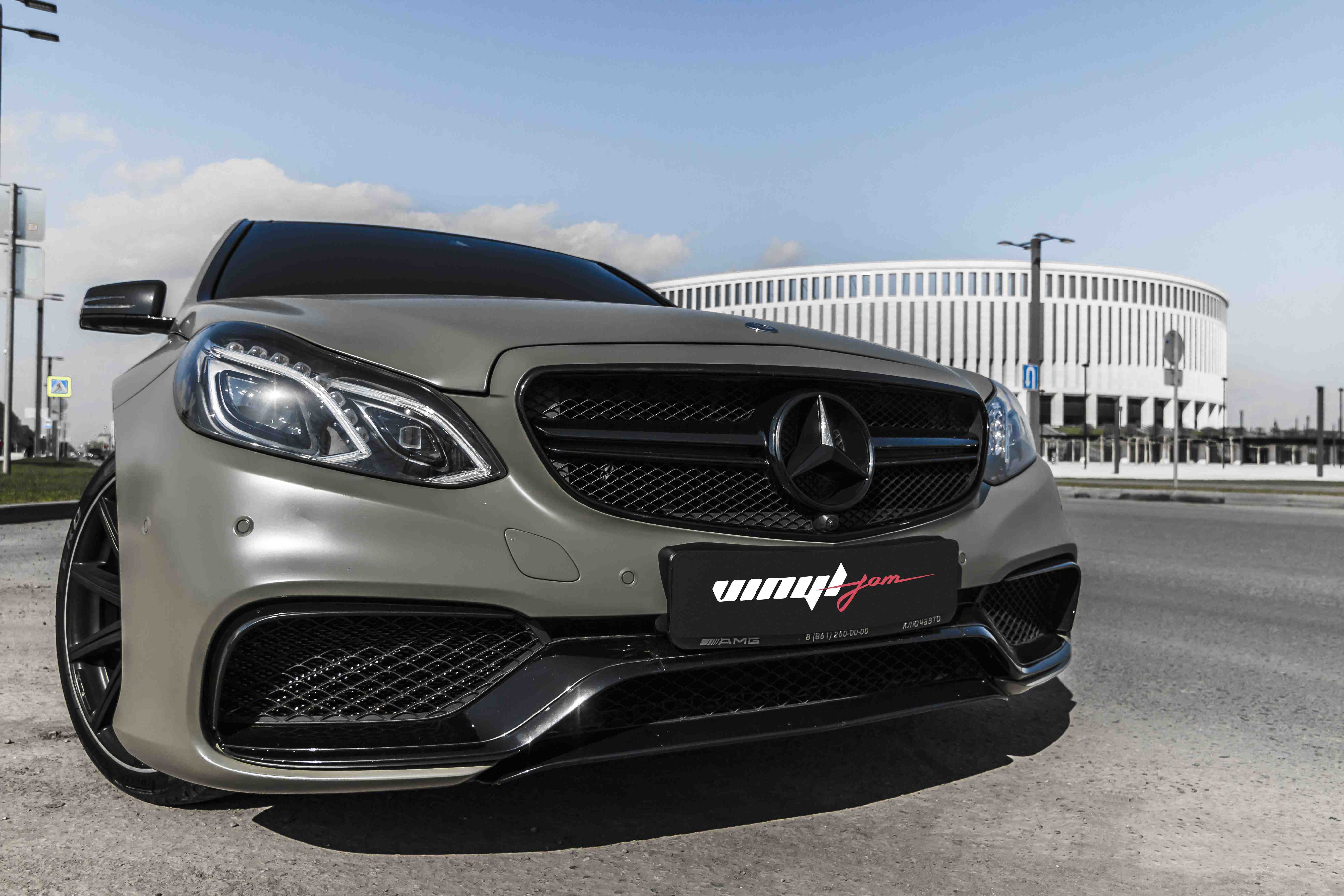 21. mercedes- benz e63 khaki green satin