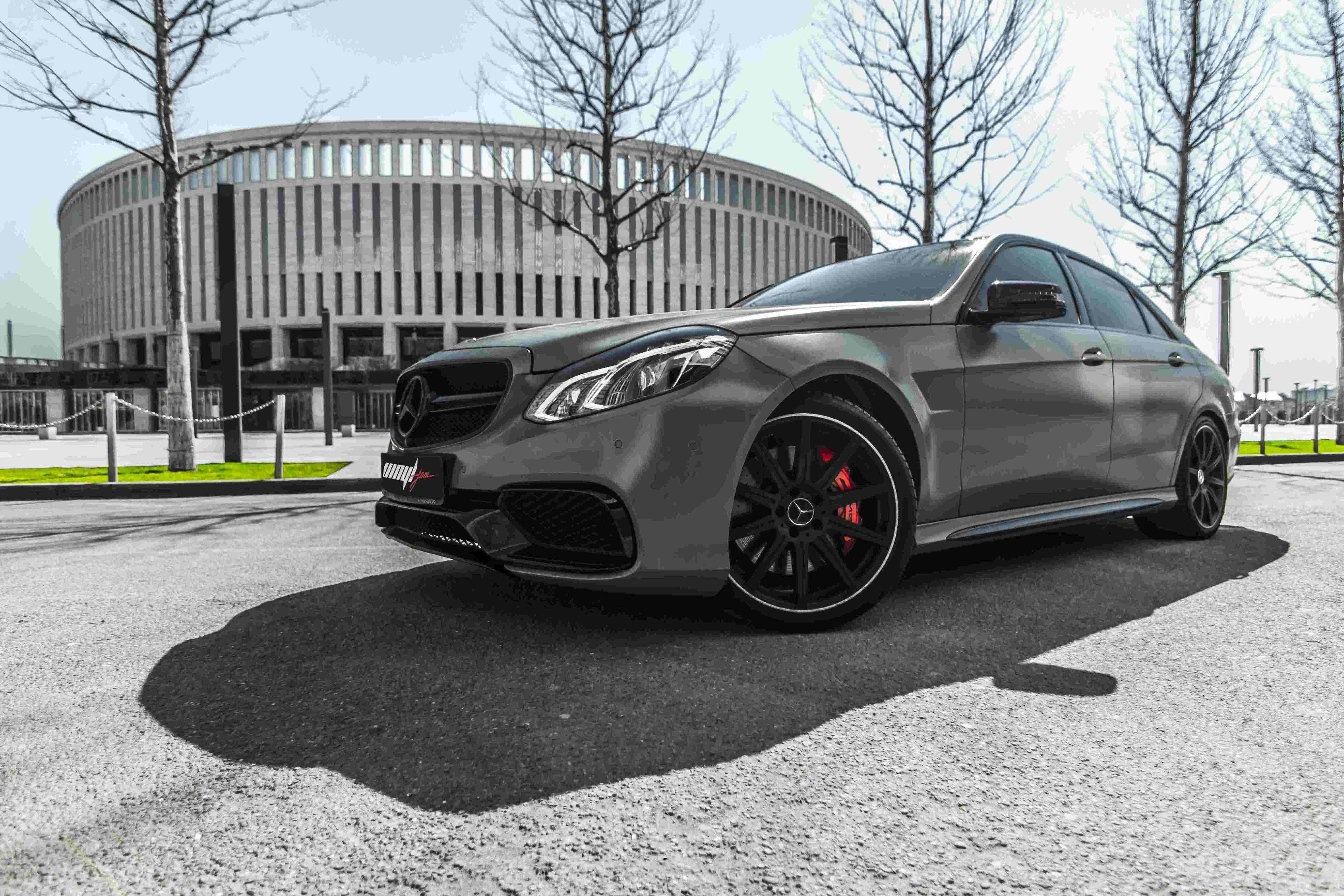 21. mercedes- benz e63 khaki green satin